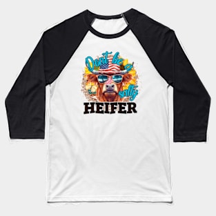 Don't be a Salty Heifer Funny Cow with Sunglasses Funny Farm girl cowgiril Baseball T-Shirt